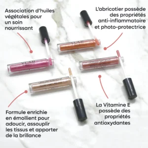 Lipgloss vegan soin éclat – Brillance & nutrition – Coral “YUMI”